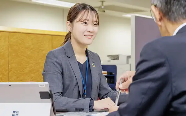 ファンドラップの対面提案を検討している第四北越銀（同行提供）