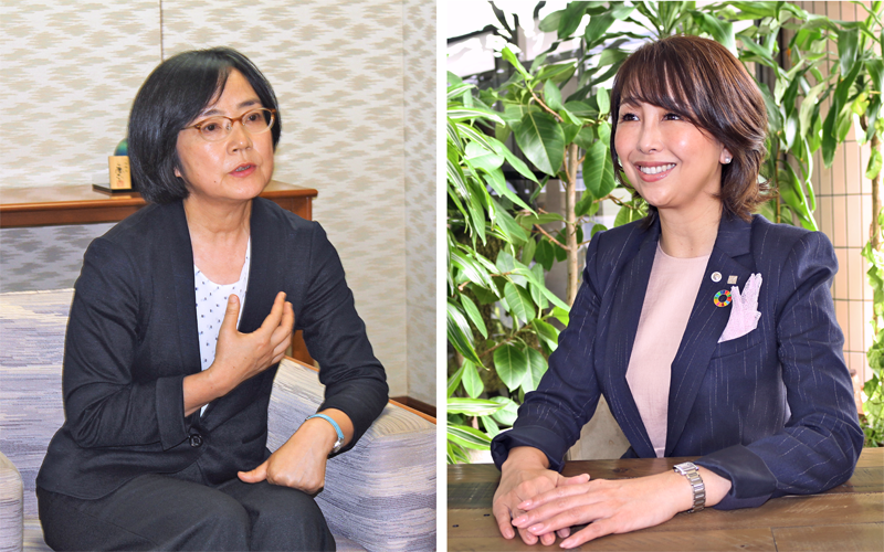 山梨中央銀行・市川美季氏(左)、東京きらぼしフィナンシャルグループ・高橋ゆき氏