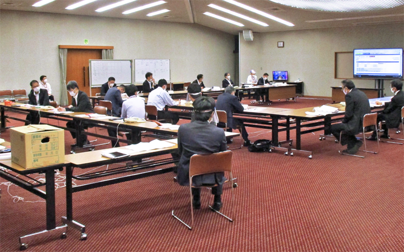 長野銀行の防災訓練(10月26日、長野銀行本店)