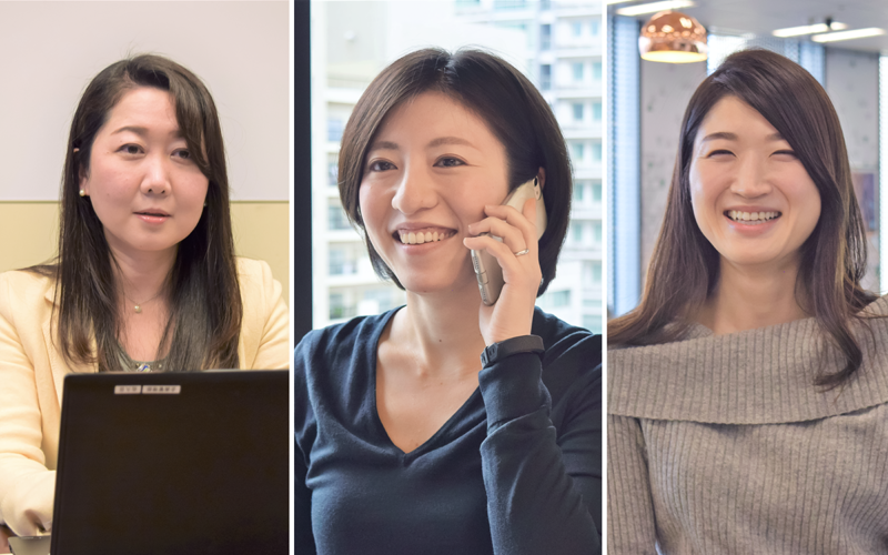 (左から)みずほフィナンシャルグループ 企画管理部 デジタルワーク推進室 調査役・佐久目裕子さん、三菱UFJ銀行 デジタルサービス企画部 DX室 新事業Gr 調査役・鈴木美咲さん、三井住友銀行 デジタル戦略部 部長代理・関口倫子さん