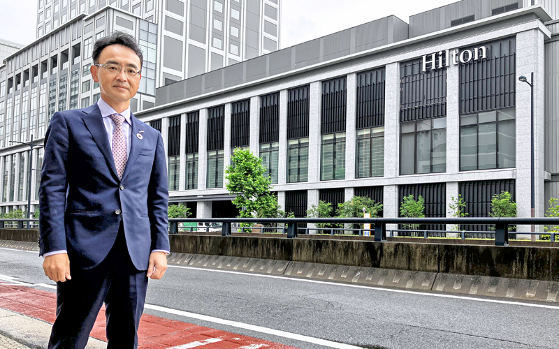 誘致に尽力した広島銀行法人営業部の室長（６月15日、ヒルトン広島）