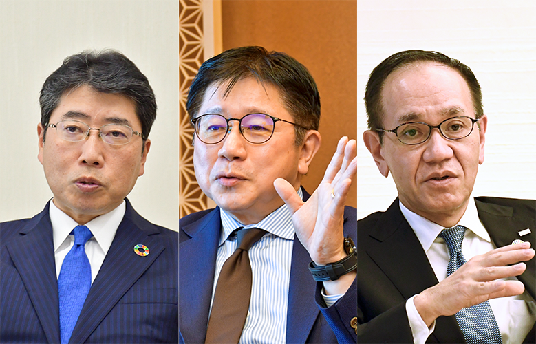 (左から)三菱UFJフィナンシャル・グループ・佐々木照之 執行役専務グループCHRO、みずほフィナンシャルグループ・上ノ山信宏 取締役兼執行役グループCHRO、三井住友フィナンシャルグループ・夜久敏和 代表執行役副社長グループCHRO