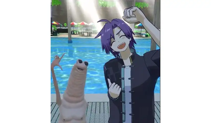 VRChatで交流するストリーマーのスタンミ氏（右）と一般ユーザーの所場氏（左）