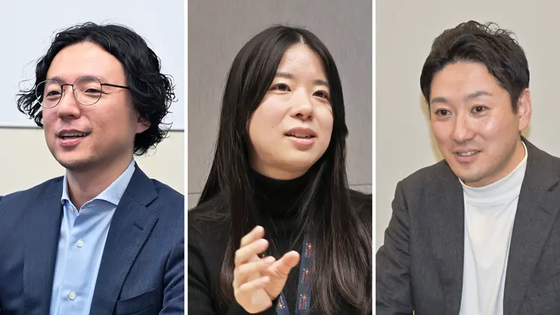 （左から）齋藤 悠士・みずほFG デジタル戦略部 デジタル・AI推進室 テクノロジー開発チーム 担当次長、塚本 七海・MUFG デジタル戦略統括部 AI・データ推進グループ 調査役、木村 祥吾・三井住友銀行 人事部企画グループ 部長代理