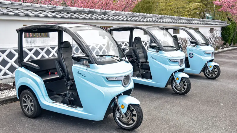 小型電動三輪車「トゥクトゥク」(1月31日、土肥金山)